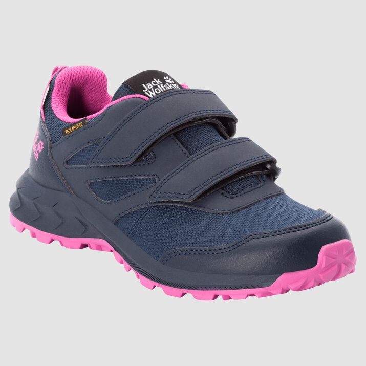 Zapatillas Senderismo Jack Wolfskin Woodland Texapore Low Vc Niños Azules/Rosas Mexico-7256413